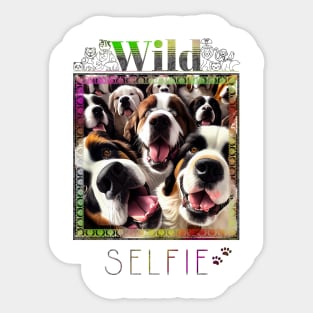 Dog Saint Bernard Wild Nature Funny Happy Humor Photo Selfie Sticker